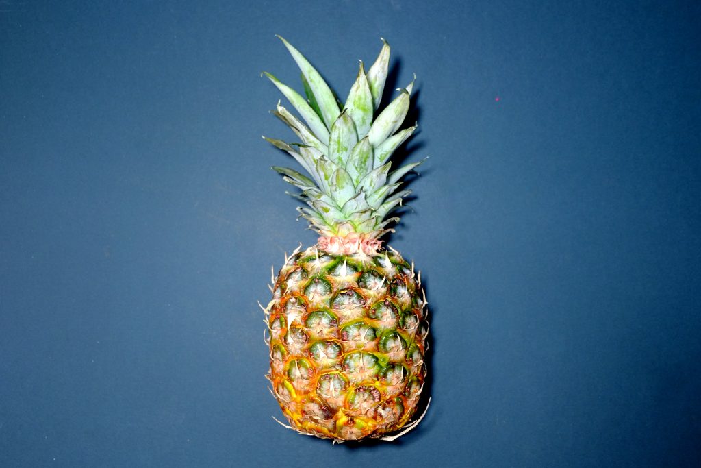 a pineapple  with leaves