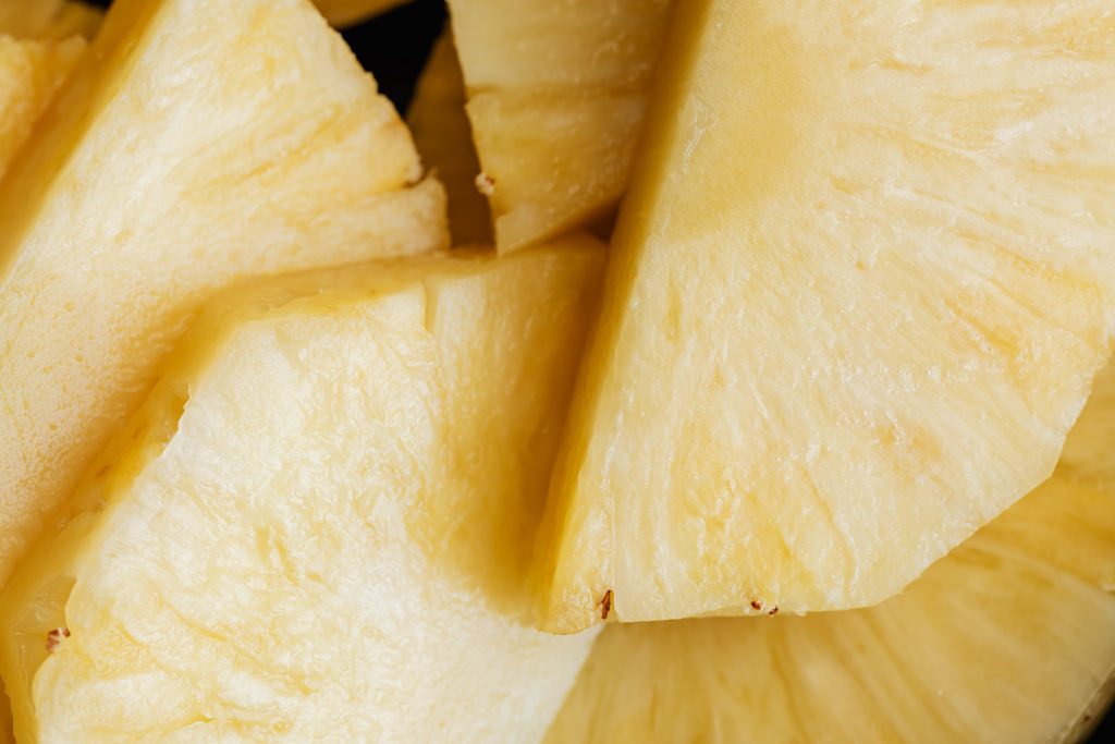 pieces of a peeled pineapple