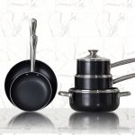 Black colored cookware set