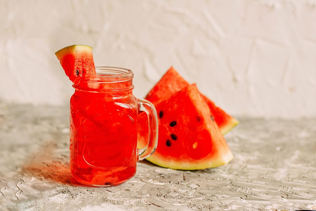 watermelon juice in a glass jar